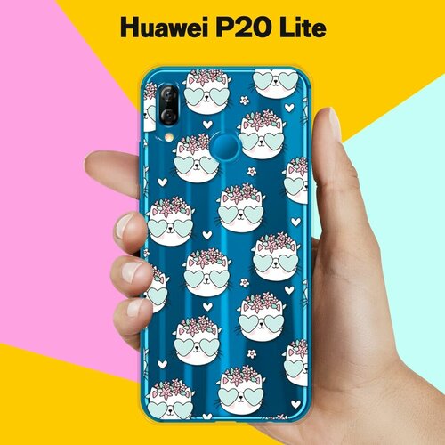 Силиконовый чехол Узор из котов на Huawei P20 Lite силиконовый чехол узор из авокадо на huawei p20 lite