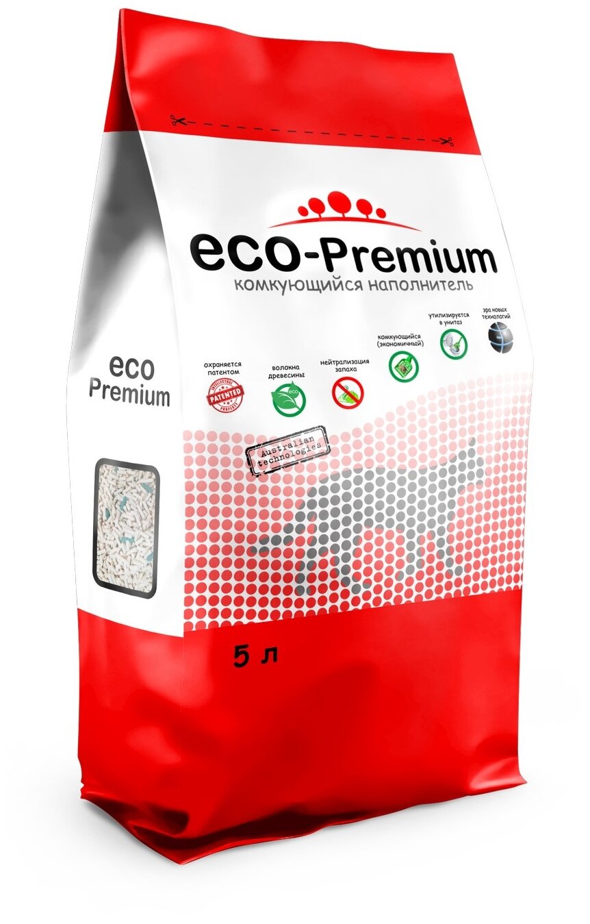 Комкующийся наполнитель ECO-Premium Green 5 л