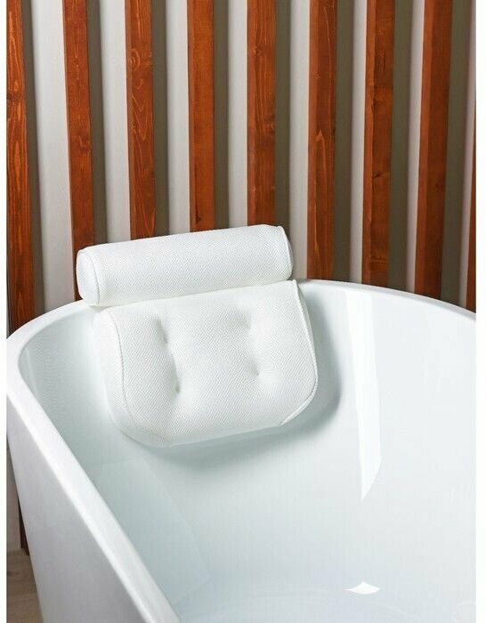 Подушка для ванной SPA Premium, на присосках, цвет белый - фотография № 6