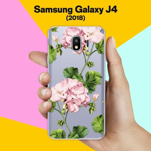 Силиконовый чехол на Samsung Galaxy J4 (2018) Пионы / для Самсунг Галакси Джей 4 2018 пластиковый чехол avocado lover на samsung galaxy j4 самсунг галакси джей 4