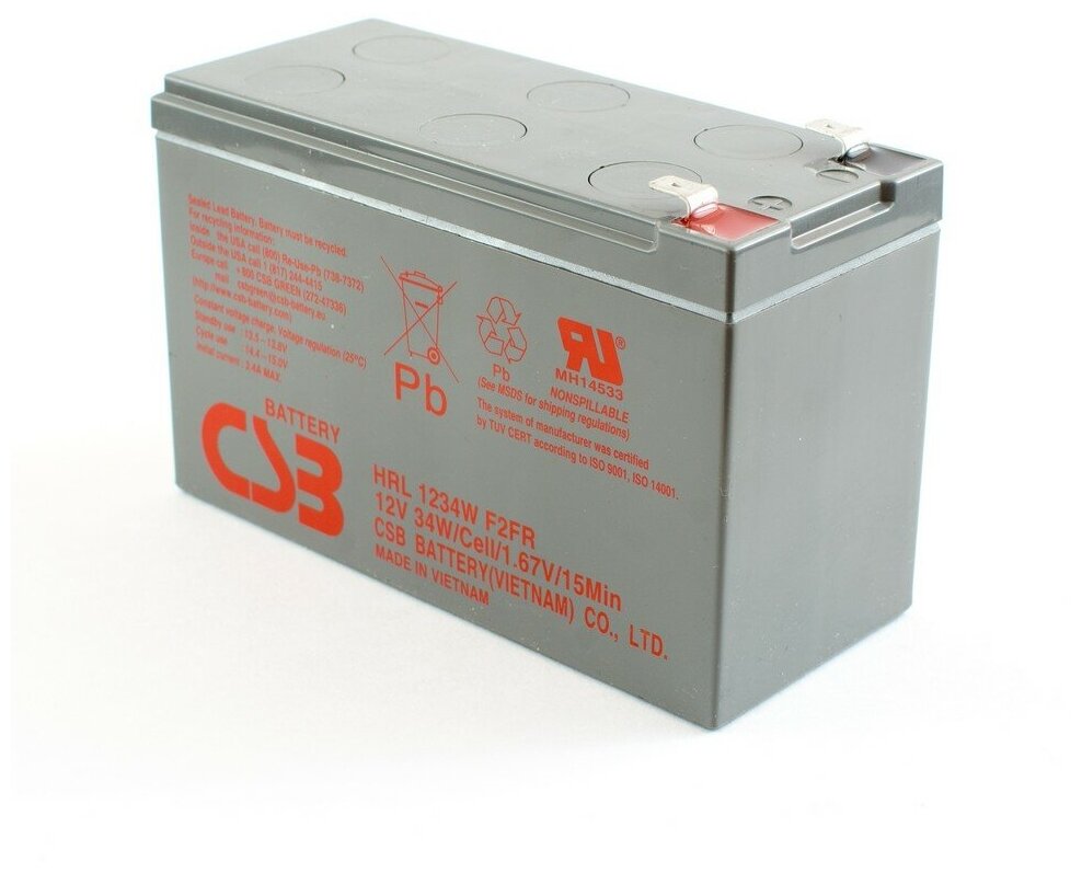 Аккумуляторная батарея CSB HRL 1234W 12В 8.5 А·ч