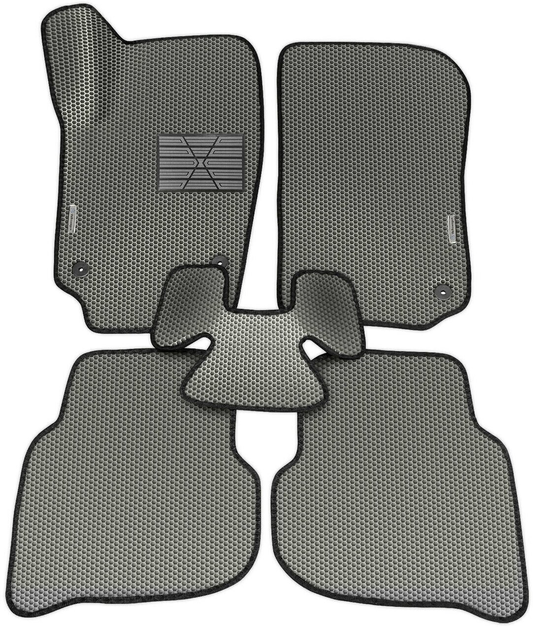 Автомобильные коврики EVA для Volkswagen Polo Sedan (V) / Фольксваген Поло 5 / 2010 - н. в. + подпятник + 2 логотипа
