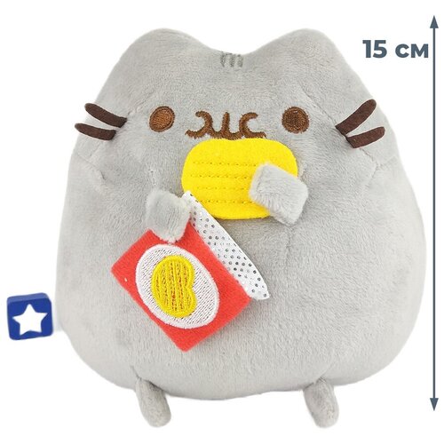 Мягкая игрушка кот Пушин с чипсами Pusheen (15 см)