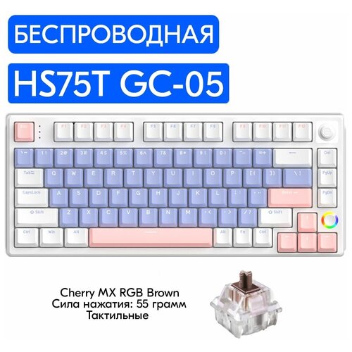 Беспроводная игровая механическая клавиатура HELLO GANSS HS75T GC-05 переключатели Cherry MX RGB Brown английская раскладка 1049000₽
