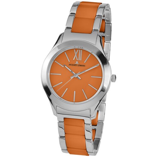 фото Наручные часы jacques lemans 1-1796l, оранжевый, серебряный