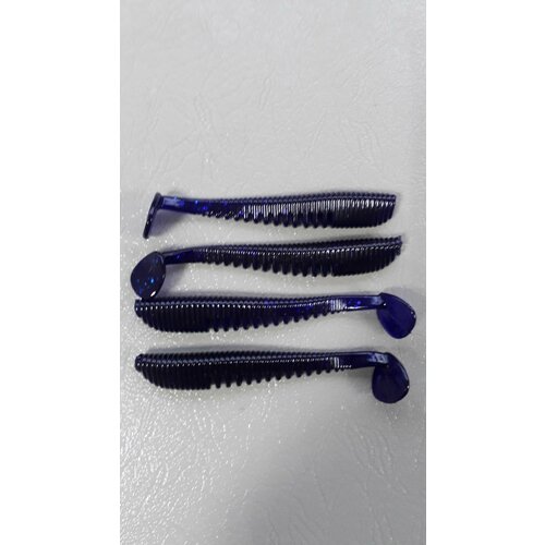 Силиконовая приманка мягкая Аваруна (Easy Shad) 100мм (5шт) Фиолетовый (Violet).