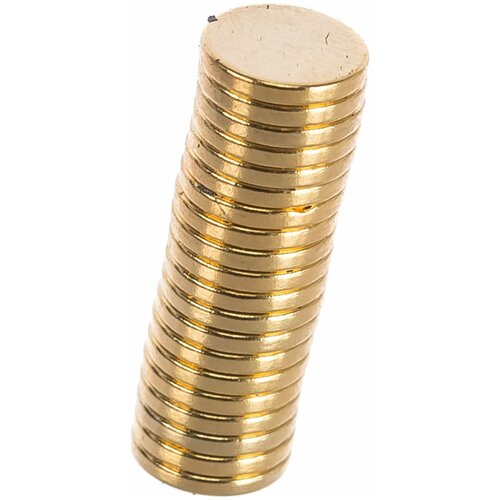 Неодимовый магнит диск Forceberg 10х1.5 мм, золотой, 20шт