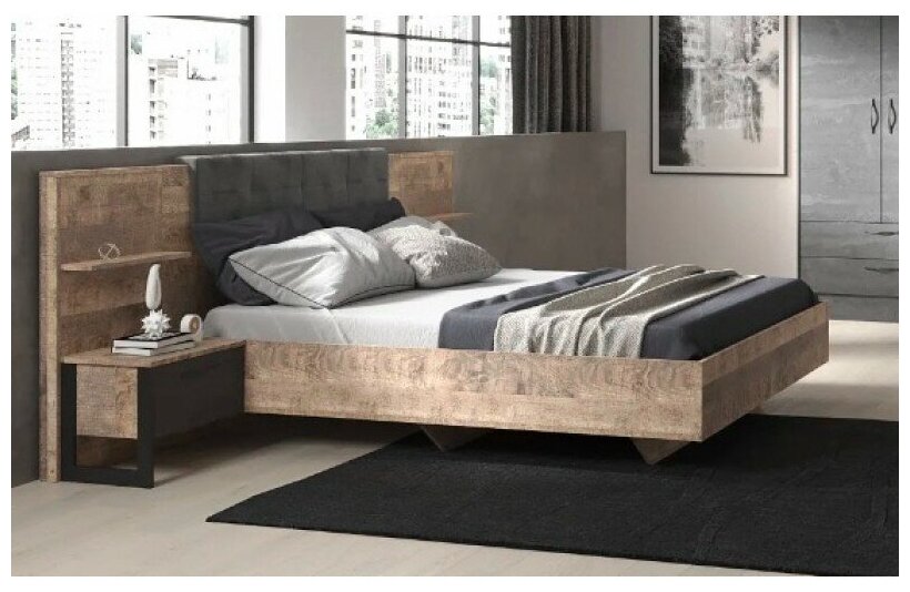 Кровать Нк-мебель HUGO 140х200 Дуб Гранж 72504916
