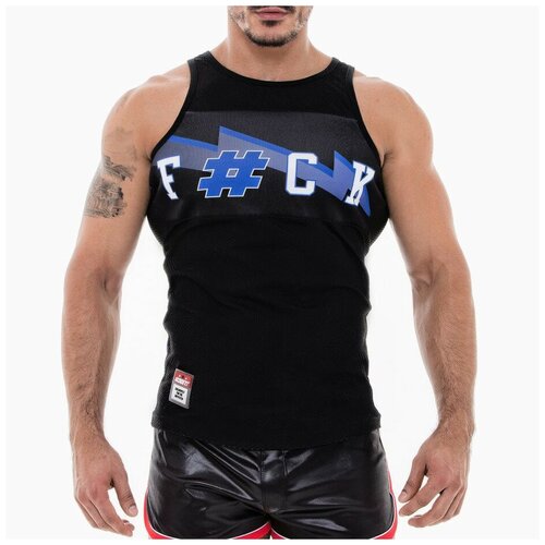 фото Майка - безрукавка "doit! f#ck - black/royal blue" / doit! / черный / размер xl