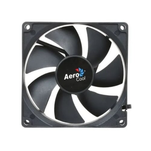 Вентилятор для корпуса Aerocool Force 9 black (90x90x25mm. 3pin+4pin. 1200 об/мин. 25.9dB) (4718009157958) вентилятор 140 x 25мм для корпуса exegate ep14025s3p 12v втулка скольжения 3pin 40см 1200 об мин mirage140x25s