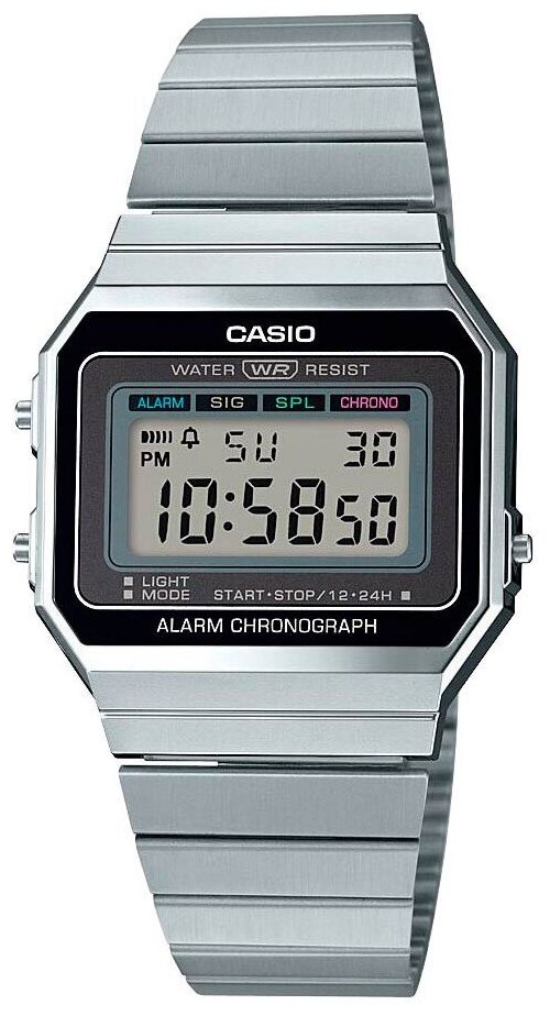 Наручные часы CASIO Vintage A700W-1A, серебряный, черный