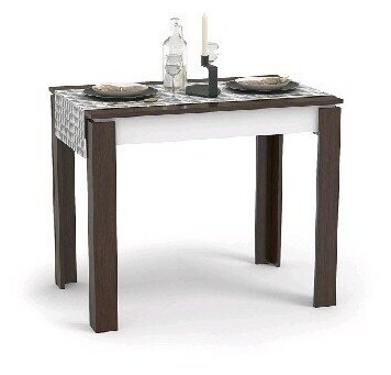 фото Стол мебель-комплекс обеденный Оптима венге/белый (1уп)