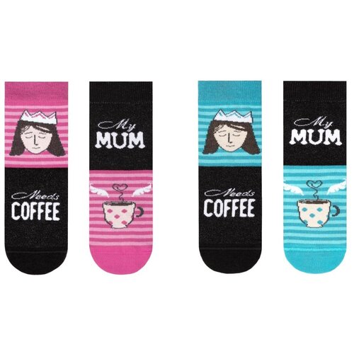 фото Носки conte-kids размер 16, 337 бирюзовый/ розовый