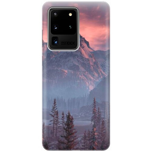 фото Re:pa накладка transparent для samsung galaxy s20 ultra с принтом "лес, горы, зарево"
