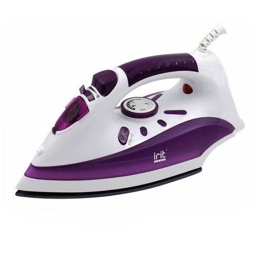 Утюг Irit IR-2233 White/Violet (2000Вт,250мл, паровой удар, вертик. отпаривание, тефлон)