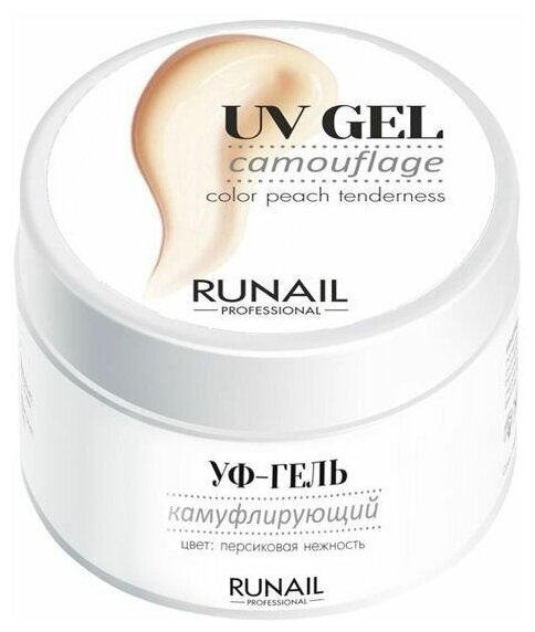 RUNAIL, Камуфлирующий УФ-гель, Персиковая нежность, 15 г