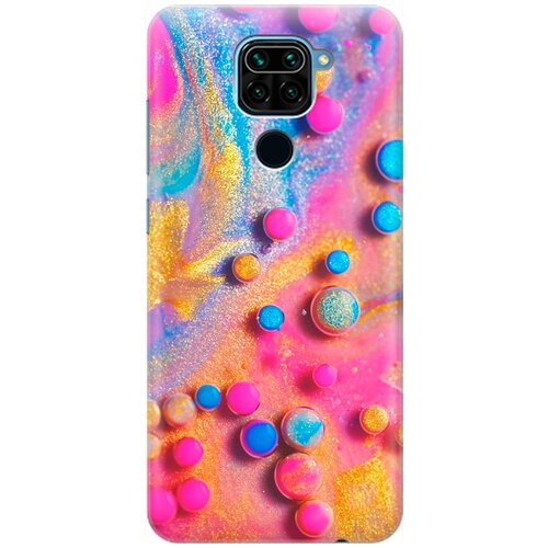 фото Re:pa накладка transparent для xiaomi redmi note 9 с принтом "разноцветные капли красок"