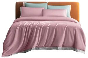 Фото Постельное белье из хлопка Xiaomi Deep Sleep Super Soft Cotton Flow Kit 100S 1.8m Pink