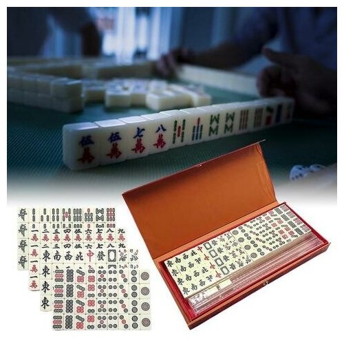 mini travel mahjong tiles 23mm pure black cool mahjong outdoor leisure portable belt boutique small mahjong tiles 144 Настольная игра Маджонг (Mahjong) в кейсе