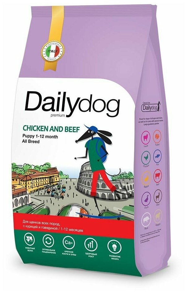Сухой корм Dailydog Casual line Puppy all breed Chicken and Beef для щенков всех пород с курицей и говядиной - 3кг