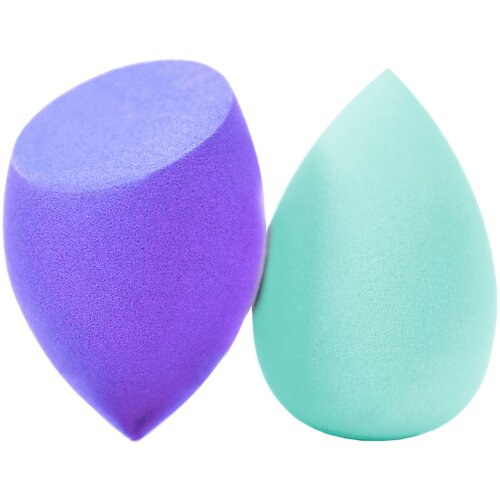 Набор спонжей для макияжа 2 шт Beautypedia (усеченный край) фиолетовый/розовый