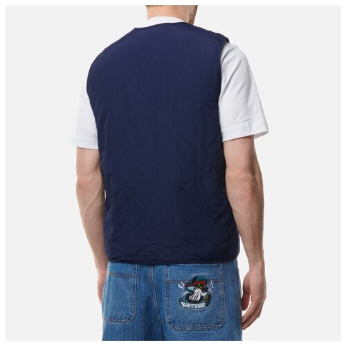 фото Мужской жилет butter goods reversible hairy plaid синий, размер s