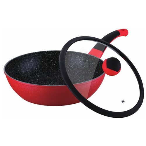 фото Сковорода-вок meisterklasse mk-1036-28, 28 см, с крышкой, красный