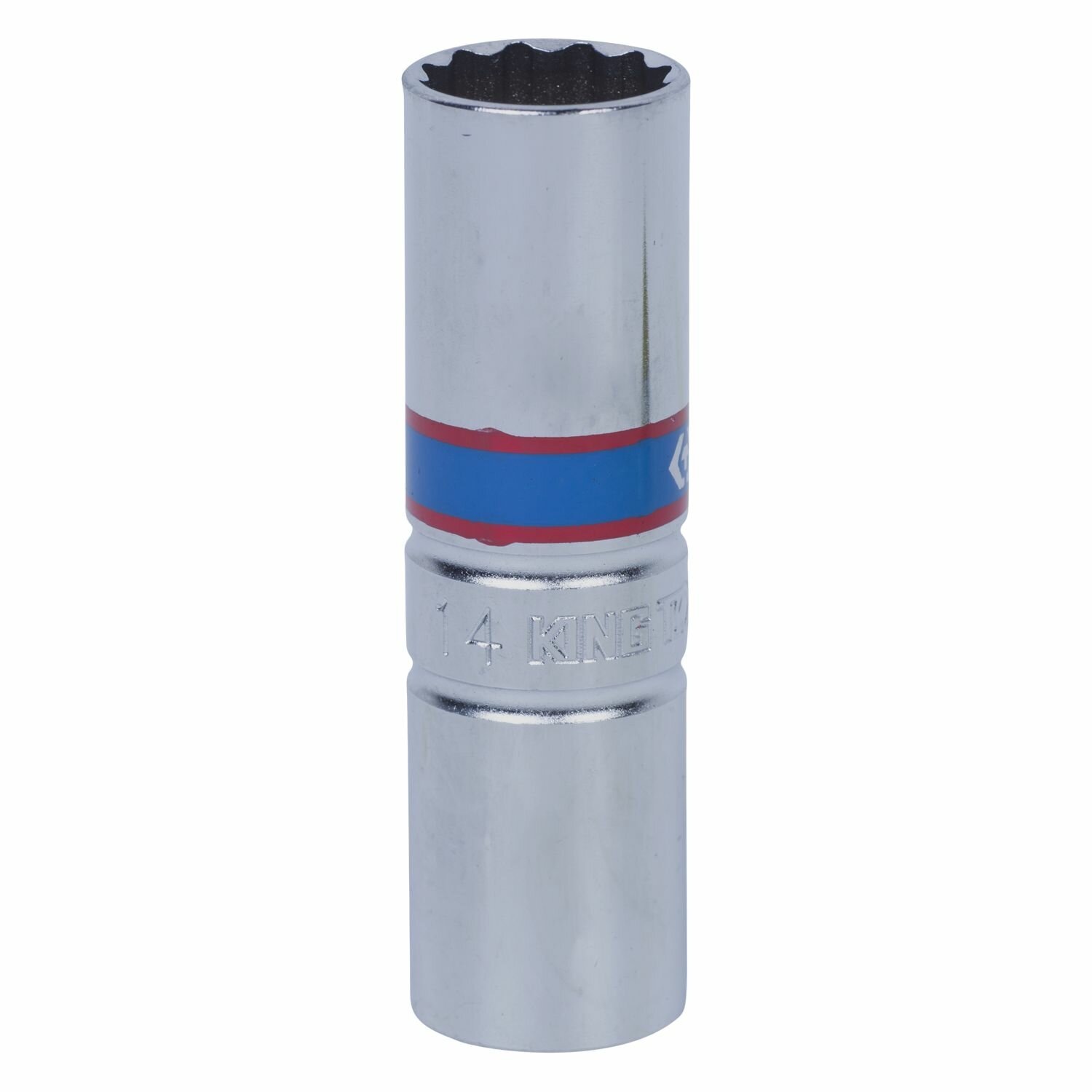 KING TONY Головка свечная двенадцатигранная 3/8", 14 мм, пружинный фиксатор 36A014