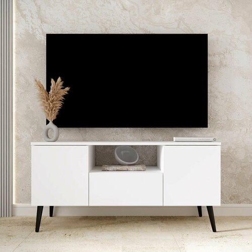 Тумба под телевизор 108х34х58см на ножках Белый 8200₽