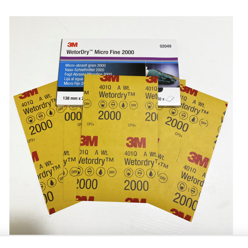 Наждачная бумага 3М P2000 138х230 мм Шкурка шлифовальная водостойкая 3M Наждачка микротонкая 150₽