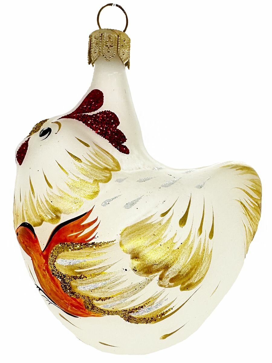 Елочная игрушка бирюсинка Курица в подарочной упаковке 6,5см