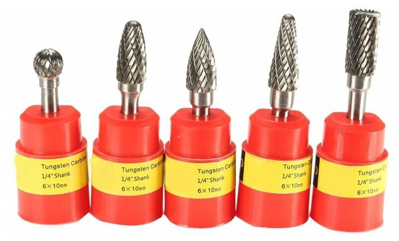 Борфрезы 10х6mm по металлу и дереву 5шт