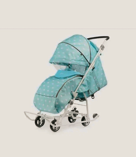 Изображение товара Санки-Коляска Nika "Наши детки", складные, с колесами, голубые