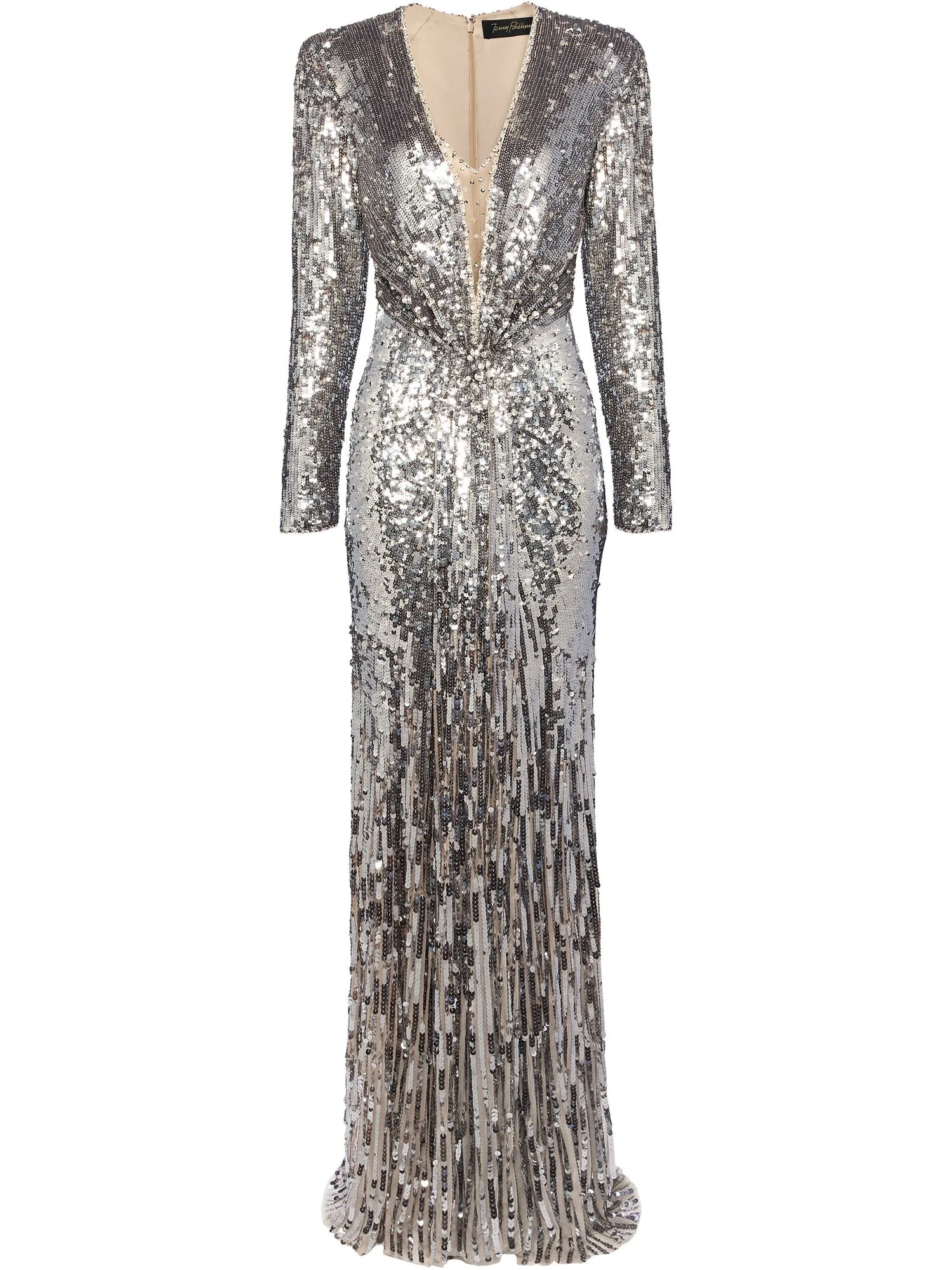 Платье Jenny Packham Narcissus, размер 8 UK, серебряный