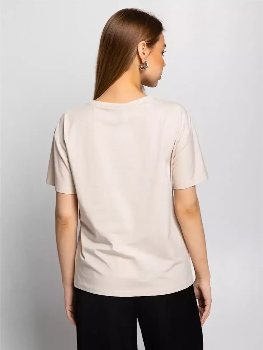 Футболка DommoD, размер 44-46, бежевый — фото 1