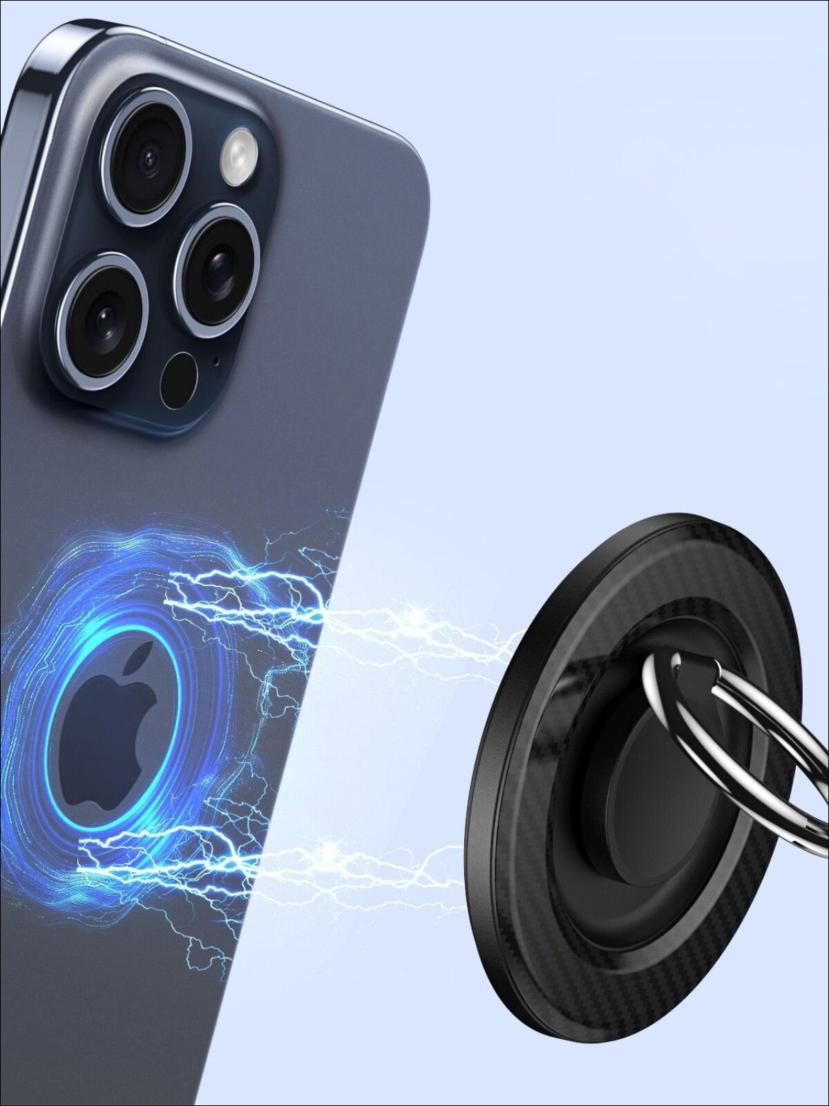 Кольцо держатель для телефона / Кольцо попсокет на смартфон MagSafe, металл, черный — фото 1