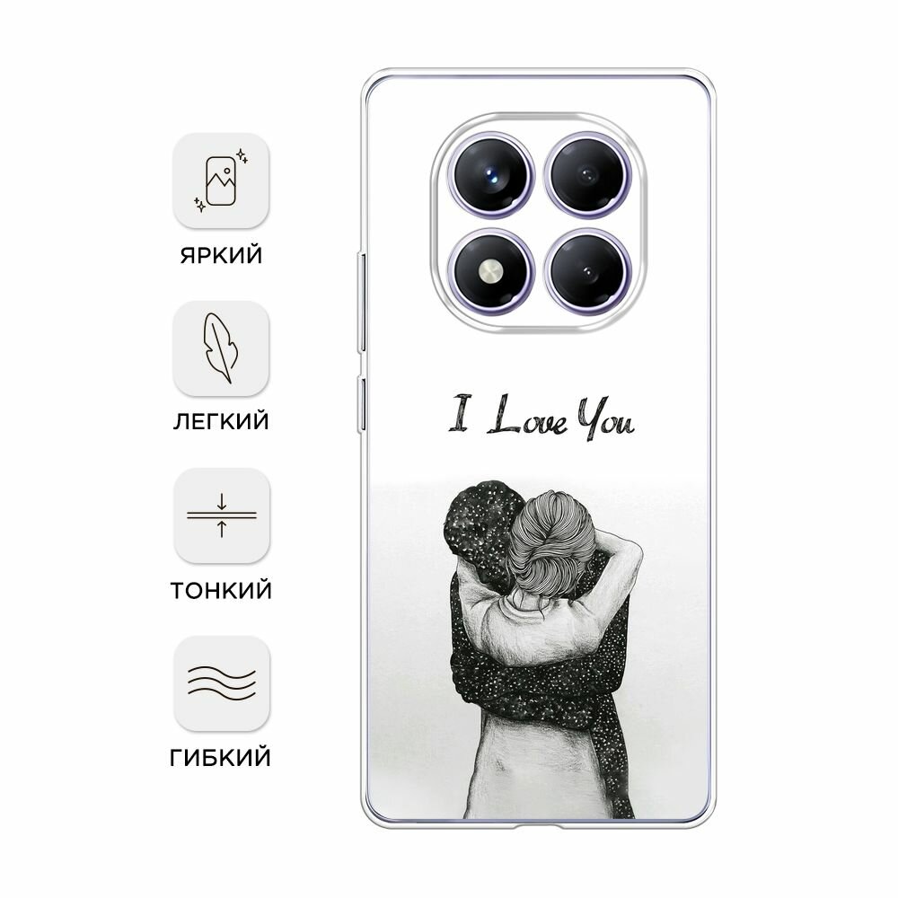 Чехол на Xiaomi Redmi Note 14 Pro 4G / Сяоми Редми Нот 14 Про 4G с принтом I love you 1 — фото 1