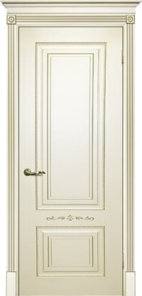 Ульяновские двери, Смальта 04 ДГ, Слоновая кость патина золото 2000*600 (полотно)