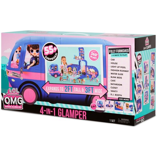 Игрушка L.O.L. LIL OUTRAGEOUS LITTLES Surprise 4-in-1 Glamper Автобус, синий