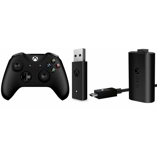 Геймпад Microsoft Xbox One Series S X Wireless Controller Black Черный 3 ревизия с bluetooth джойстик + Оригинальный аккумулятор + Адаптер беспроводной адаптер для беспроводного геймпада xbox one xbox series wireless adapter для компьютера рс ноутбука windows 10 11 oem wi fi