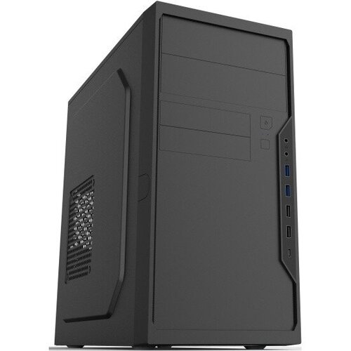 Foxline FL-733R-FZ450R-U32C-PH mATX case, black, w/PSU 450W 12cm, w/2xUSB2.0, w/2xUSB3.0, w/1xType-C (USB2.0), w/2xcombo audio, w/pwr cord, w/o FAN foxline fl 733 r fz500r matx 2x5 25ext 2x3 5ext 5x3 5int 2xusb3 0 hda w o fan w 500w atx psu w 1 2m eu pwr cord