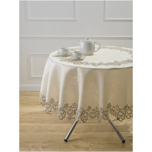 Скатерть круглая 180 см текстильная термостойкая турция товары
