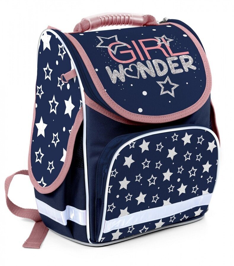 Рюкзак молодежный schoolформат Basic Girl Wonder 13л, Синий 38х28х16см, жесткокаркасный, 1 отделение
