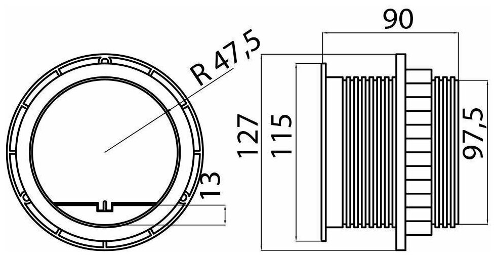 Удлинитель круглый врезной 1 розетка CHARGER AE-BPW1S2UCH-80 (Schuko), 2xUSB, 5V, 2A, провод 1,5м, серый GTV - фото №4