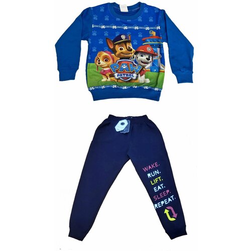 Комплект одежды Bobonchik kids, джемпер и брюки, повседневный стиль, размер 128, синий