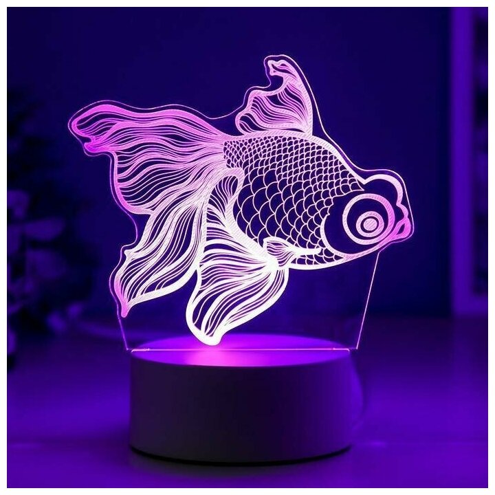 Светильник "Рыбка" LED RGB от сети 9,5х15х16,5 см - фотография № 5