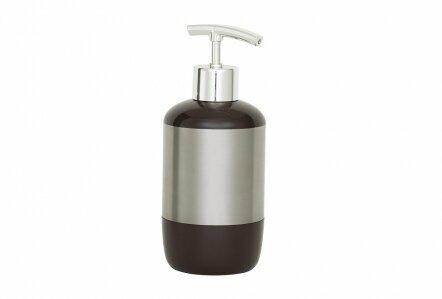 Дозатор для жидкого мыла Primanova M-E17-10 LIMA, цвет коричневый, материал пластик, настольный, объем 250мл, размер 1,8x18x7,5 см