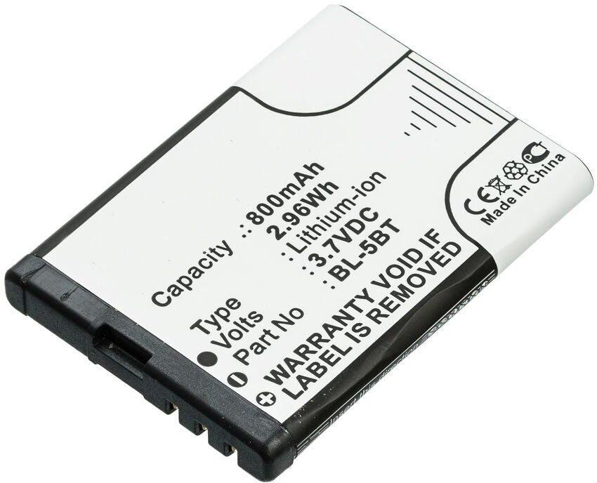 Аккумулятор Pitatel SEB-TP314 для телефона Nokia N75, Nokia 2608, 7510 (BL-5BT) 800mAh