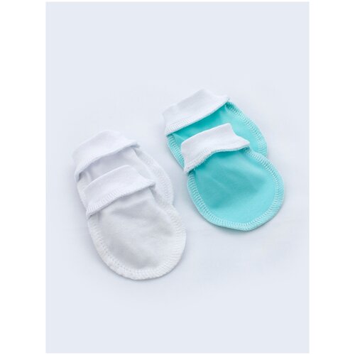 Impresa / Антицарапки — рукавички для новорожденных, 4шт., белый, светлый хаки