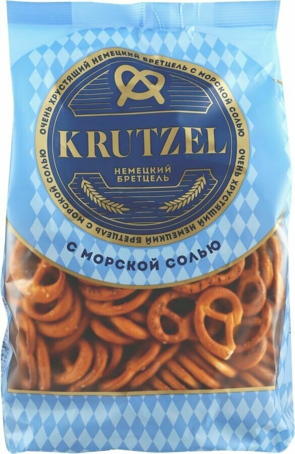 Крендельки KRUTZEL Бретцель с морской солью, 250г